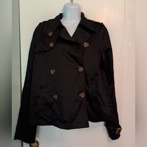 Apt 9, sz S, waist length, trench coat style jacket, black